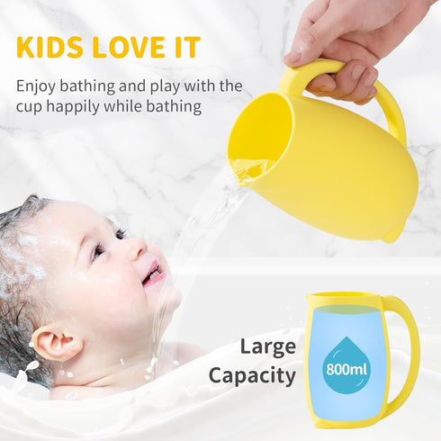 Baby Bath Rinse Cup - Children's Shampoo and Body Wash Rinse Cup with Easy Grip Handle for Rinsing Baby Shampoo