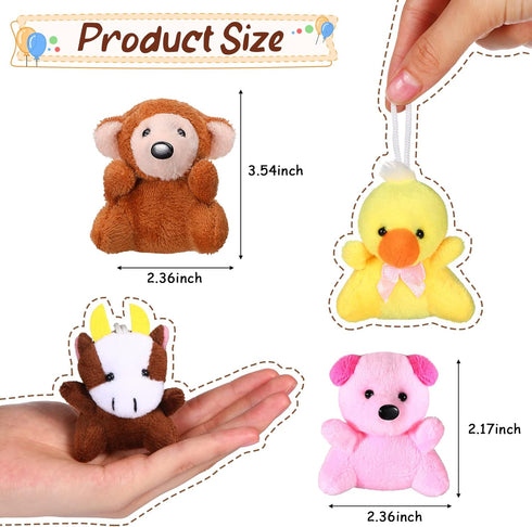 Zhanmai 100 Pcs Mini Plush Stuffed Animal Bulk Small Animal Toys for Kids Birthday Party Favors