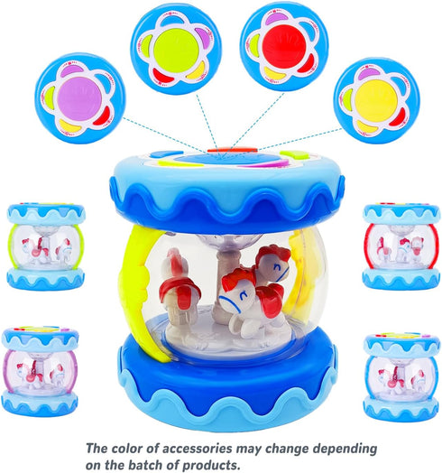 LDRYWW 2 3+ Baby Girl Toys Hand Drum Baby Rotating Musical Light Up Sensory Activity Crawling Toys Year Old Infant