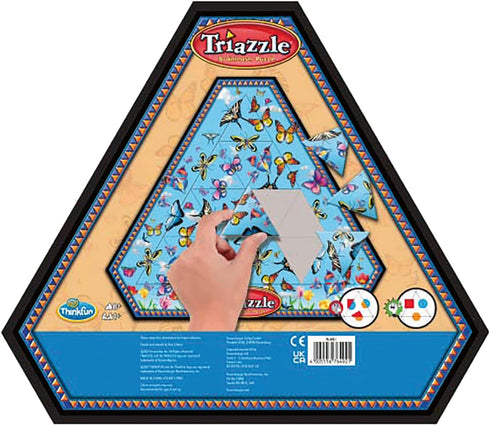 Think Fun Triazzle Picture-Matching Brainteaser, Engaging Brain Puzzle for Kids & Adults, Butterflies Edition