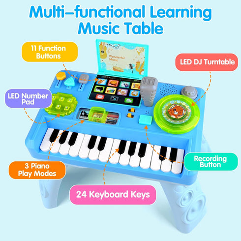 1-3, 6-9-12-18 1 Baby DJ Table for Toddlers Baby Musical Piano Toys Months Toddler Activity Learning DJ Mixing Table