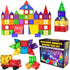 Desire Deluxe Magnetic Tiles Building Blocks Toy - STEM Educational Magnet Set for Kids, 57PC