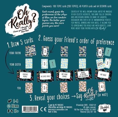 Oh Really | Fun Icebreaker and Couples Game for 2 to 8 Players, 30 Minutes