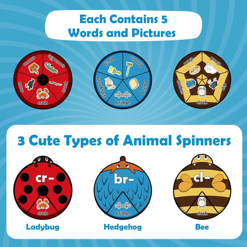 Blends & Digraphs Cards, Phonics Games for Toddlers, Learn to Read, Spelling Reading Learning Activities