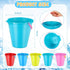 12 Pack 9 Inch Large Sand Bucket with Shovel, Beach Bucket Toys for Kids, Plastic Bucket with Handles for Summer