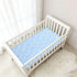 miaozhen 1 Pack 52x28 Cotton Baby Crib Sheets Soft Comfy Daisy Flower Pastel Blue Toddler Mattress Sheet for Nursery