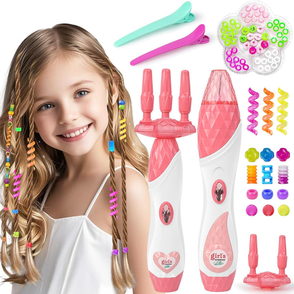 kidzkube Hair Braiding Machine DIY Hair Salon Toys for Girls with Braider,