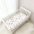 Jynexis 52x28 Ice Cream Cherries White Print Baby Crib Sheets, Cotton Fitted Crib Sheet, Soft Breathable, Fits Standard