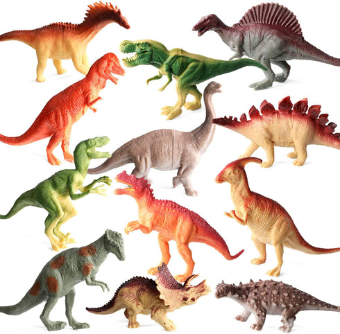 12Pack Educational Realistic Dinosaur Figure Toys, 6'' to 7" Large Size Playset Gift for Kids, Boys, and Girls