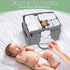 Volnamal Diaper Caddy with Wipe Dispenser One-Handed Access, Premium Diaper Organizer, Portable Car Organizer Nursery