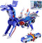Co-opting Collision Transforming Dinosaur Car Toy, 2 in 1 Magnetic Cars Transform into