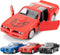 1:36 Compatible Pontiac Firebird Trans Am Toy Car, Diecast Pull Back Model, Doors Open, Gift (Red)