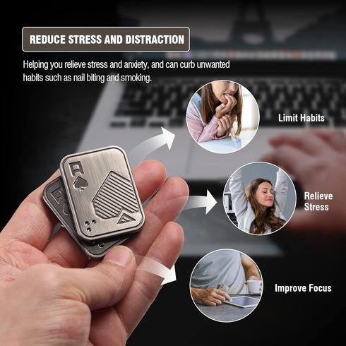 Fidget Toys Adults, EDC Metal Fidget Slider, Magnetic Poker Push Card, Adult Fidget Toy for Anxiety ADHD, Cool Office