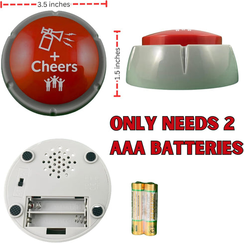 Airhorn Can Sound Button with Applause and Cheers, Funny Easy Button, Noise Maker Buzzer for Office, Sporting Event