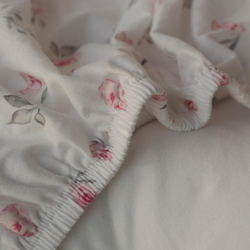 2 Pack, 100% 33"x17"(Pink) Gllquen Baby Bassinet Sheets Organic Cotton Bassinet Fitted Sheets for Girls Boys, Soft