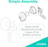 M1 Manual Breast Pump Kit Portable, Quiet Breastfeeding Pump with Ergonomic Handle, Closed System & WideNeck Bottle