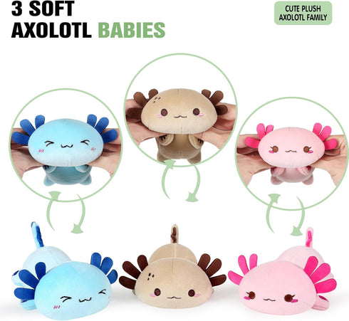 Mommy 19.7" 3 Tummy, 4 Onsoyours Axolotl Stuffed Animal with Baby Axolotl Plushies in Piece of Cute Axolotl Plush