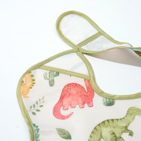 CoolaPeach 3-Pack Waterproof Baby Bibs for Eating - Lightweight Feeding Bibs, Mess Proof, Baby Essential Must Have