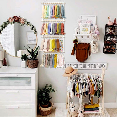 POVETIRE Headband Holder for Girls Baby Headband Organizer Head Bands Hair Accessories Display Organizer Wall Hanging