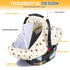 Orzbow Cotton Baby Car Seat Cover, Breathable Car Seat Canopy for Girls Boys with Mesh Window, Lightweight Baby Carrier