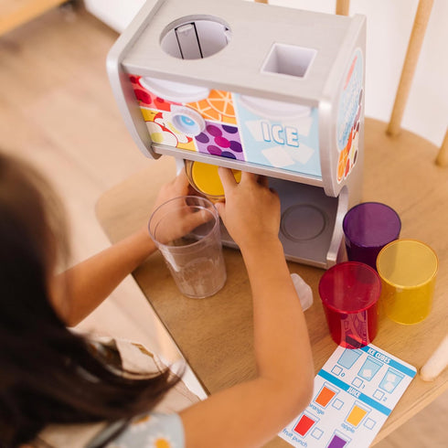 3+ Melissa & Doug Thirst Quencher Wooden Drink Dispenser with Juice Inserts, Ice Cubes & Play Kitchen Accessories
