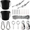 FUQUN Treehouse Accessories for Kids, Pulley with Bucket Cable, 2 Sets, Black
