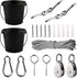 FUQUN Treehouse Accessories for Kids, Pulley with Bucket Cable, 2 Sets, Black