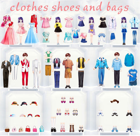 Magnetic Dress Up Paper Doll Game Toys, Dollhouse Magnet Clothes Puzzles for 3+ Year Old Girls