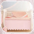 Hahafelt 28"x 52" 14" 4-Sided Pink Scalloped Crib Skirt with Drop Pleated Dust Ruffle with Split Corners for Baby Boys