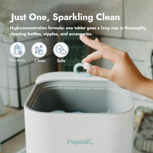 120Pcs Brezza,GROWNSY,Momcozy Papablic Official Detergent Soap Tablets for Baby Bottle Washer Pro, Effective Cleaning
