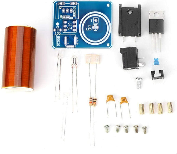 Mini Tesla Coil Remote LED Spark Module Kit, Experiment Desktop Model Electronic DIY Kit Science Physics Toy