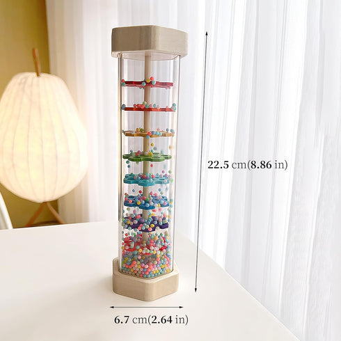 WODI Wooden Rain Stick Baby Toys for 0-12 Months, Montessori Musical Instrument for 1 Year Old Gifts