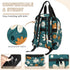 Shoblo Backpack Retro Daisy Flowers Diaper Bag for Travel, Waterproof Diaper Bag with Insulated Bottle Pockets & USB