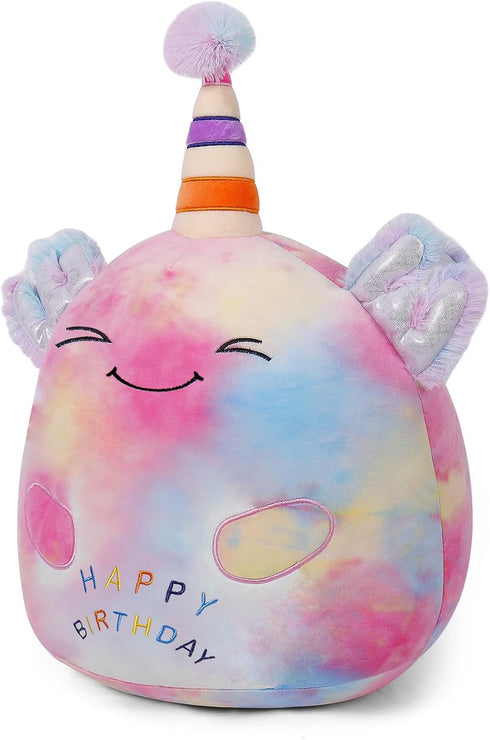 PopMeme 24 lnch Happy Birthday Axolotl Stuffed Animal Birthday Plush Toy Plushies Pillow Soft Plushie Doll Gifts