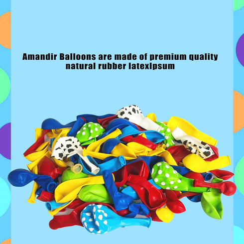 Amandir 152Pcs Balloon Arch Garland Kit, Blue Red Yellow Cow Cloud Pattern Latex Balloons for Kids Birthday Baby Shower