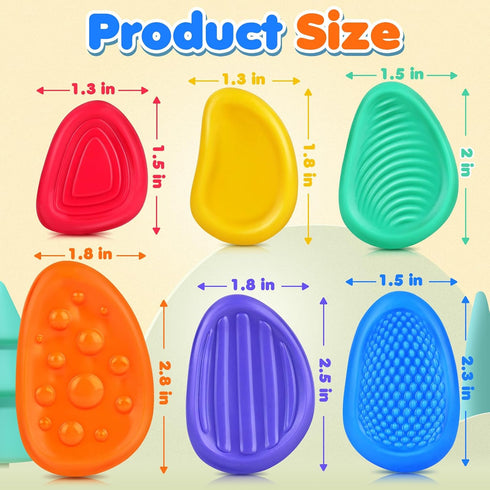 18 Pack Fidget Toys Sensory Stone for Kids: Textured Soft Worry Stone for Autism Kids Calming - Fidget Stress Toys