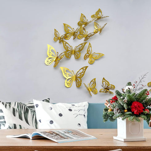24pcs 3D, Butterfly Wall Stickers CAYUDEN Butterfly Decorations Wall Decor DIY Butterfly Combination Wall Stickers
