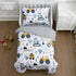 NTBED 4 Pieces Construction Toddler Bedding Set for Baby Boys,Tree Truck Vehicles