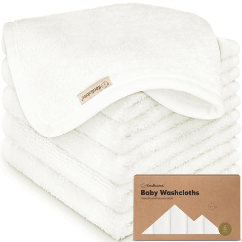 6-Pack Baby Washcloths Soft Absorbent Viscose from Bamboo Washcloths for Face, Body,
