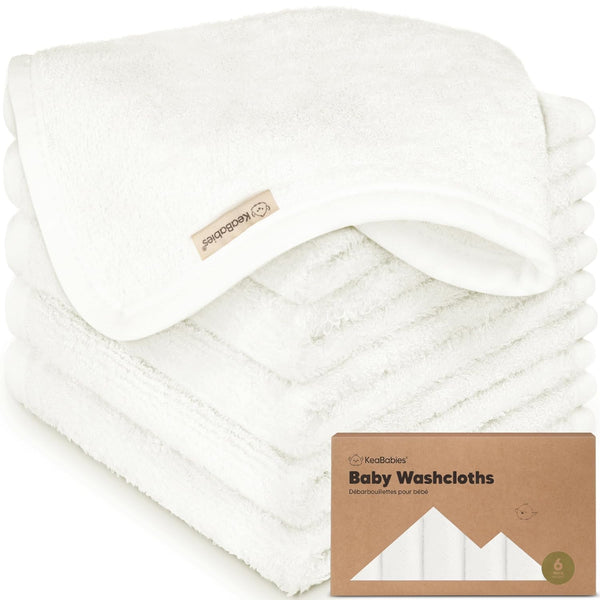 6-Pack Baby Washcloths Soft Absorbent Viscose from Bamboo Washcloths for Face, Body,