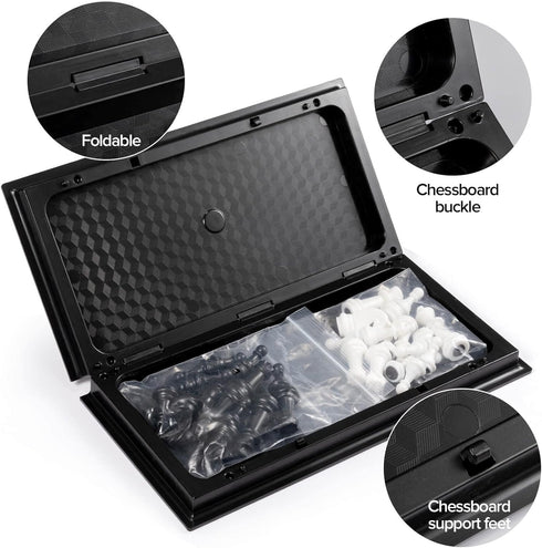 Travel Chess Sets: Magnetic Folding Board Games with Instructions for Teens, Family, Educational Toys, 9.5 Inch