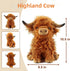 HoCutela Kid 10.5 inch Highland Cow Stuffed Animal Farm Toy, Realistic Highland Cow Plush, Scottish Cow Plush Toy, Farm