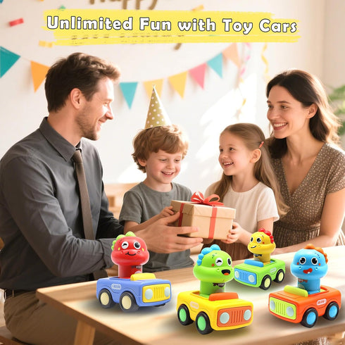 1 1-3, Set, 1 2 12-18 Pbooo Toys for Year Old Boy, Press and Go Car Toys for Toddlers Push and Go Animal Toy Cars