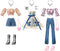 Geyoga 3 Set 12 Pcs Doll Clothes and Accessories for 12 Inch Dolls, Summer Casual Wear Outfits