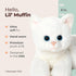 Bearington Lil' Muffin Small Plush Stuffed Animal, 8 Inch White Cat Kitten