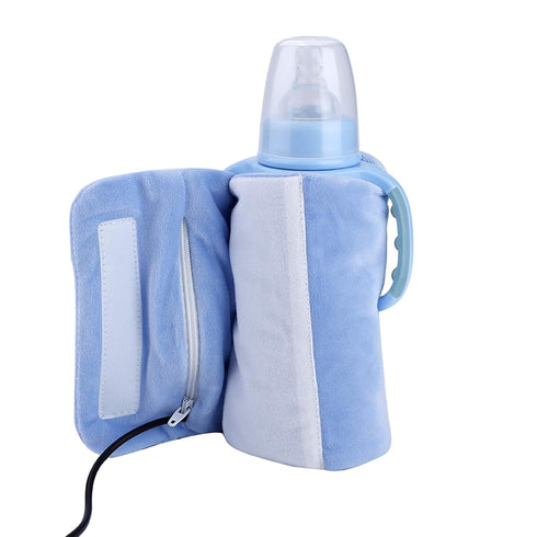 GLOGLOW Portable Milk Warmer, Crystal Velvet Baby Bottle Heater for Infant Feeding, USB Powered with Quick Heating