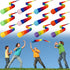 Leyndo 12 Pcs Throw and Catch Ball with Rainbow Tail - Soft Rainbow Play Balls for Games and Activities, 25.59 Inch Long