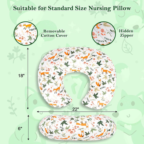 (1 Pack, Nursing Pillow Cover, Fits Standard Breastfeeding Pillows Ultra Soft Cotton, Breathable, Hypoallergenic