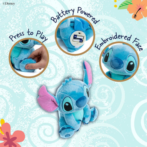 KIDS PREFERRED Disney Laughing & Spinning Stitch Stuffed Animal Plush Toy for Babies & Toddlers, Multicolor