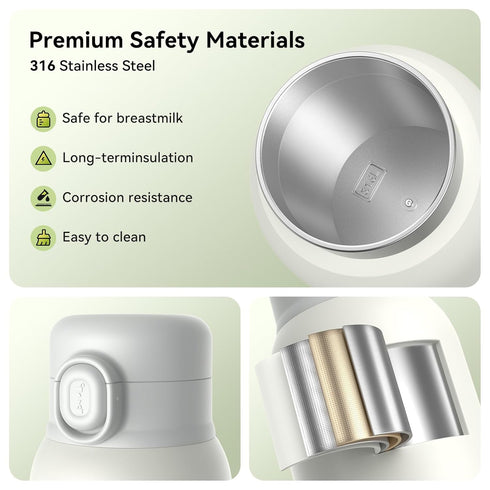 APZOKI 100W 13.5oz Portable Baby Bottle Warmer for Breast Milk, Fast Heating & Precise Temp Control for Formula, Water
